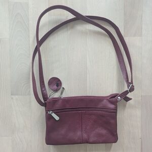 Bentley Real Leather Burgundy Bag With Adjustable Straps